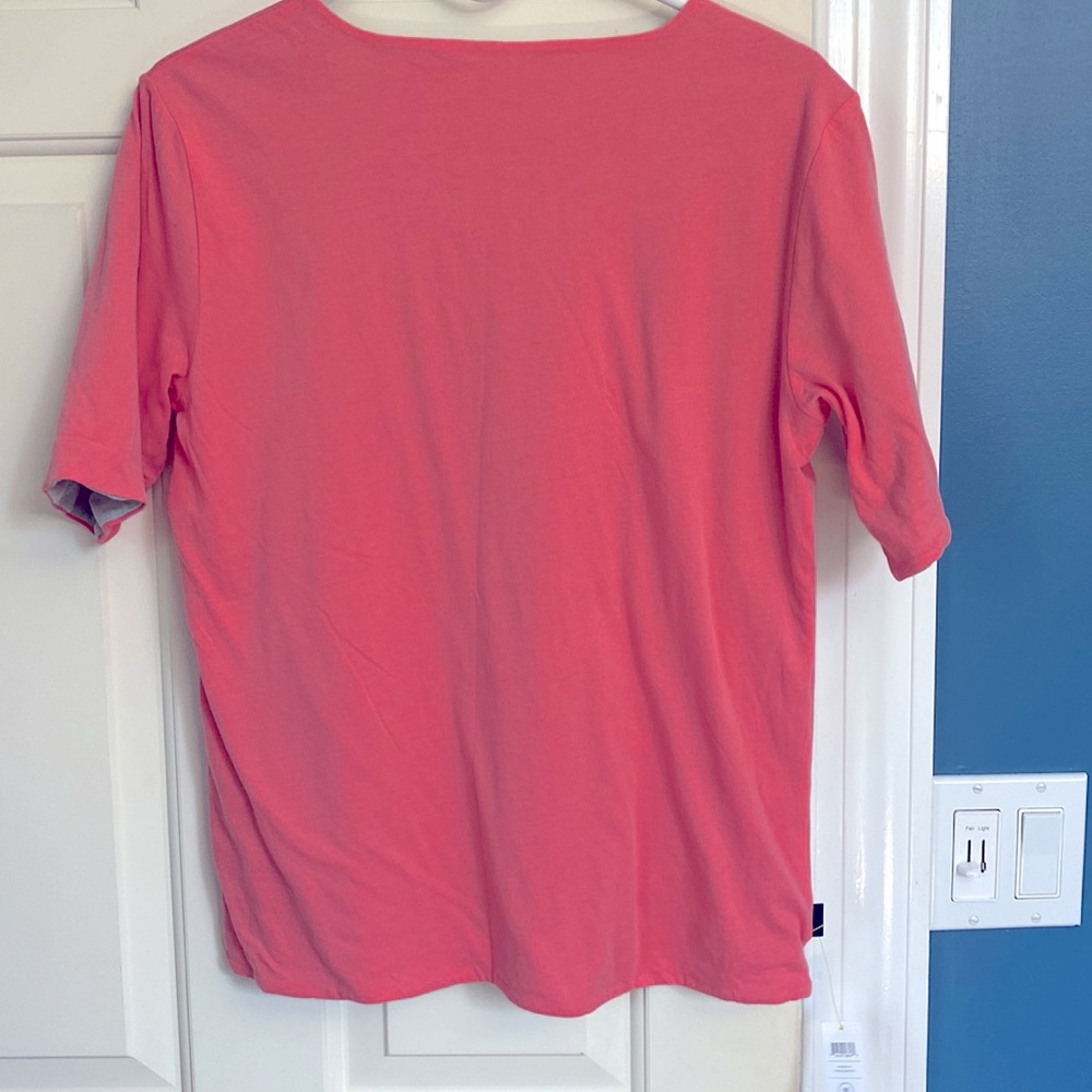 kate spade Coral Pink Short Sleeve Crewneck Top Reversible - Picture 2 of 3